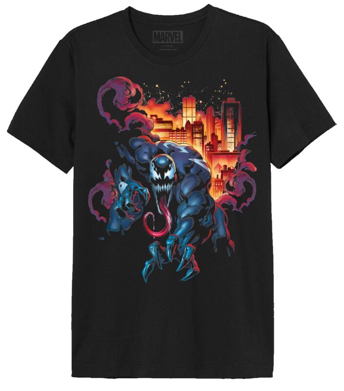 Spider-Man - Marvel T-Shirt - Venom City Fire - S bis XXL - für Männer - Größe S - schwarz  - Lizenzierter Fanartikel Spider-Man - Marvel T-Shirt - Venom City Fire - S bis XXL - für Männer - Größe S - schwarz  - Lizenzierter Fanartikel von Spider-Man