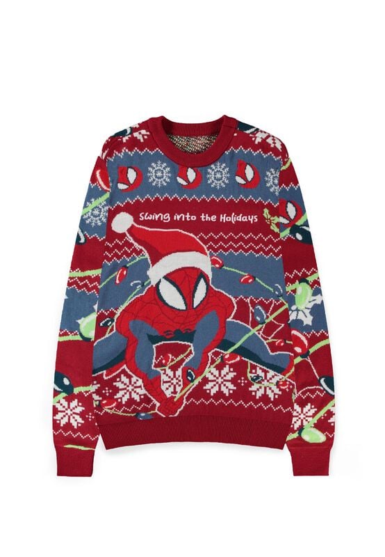 Spider-Man - Marvel Weihnachtspullover - Swing Into The Holidays - S bis XXL - für Männer - Größe XXL - multicolor  - Lizenzierter Fanartikel von Spider-Man