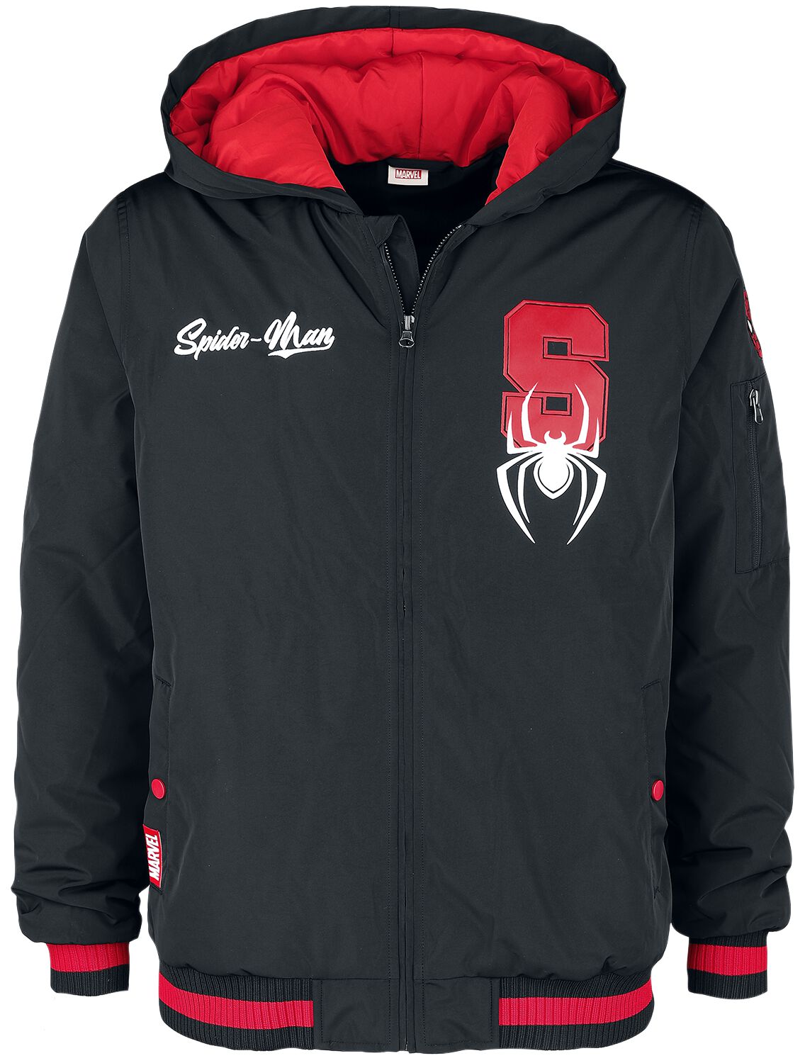 Spider-Man Spider-Logo Winterjacke schwarz in XL von Spider-Man