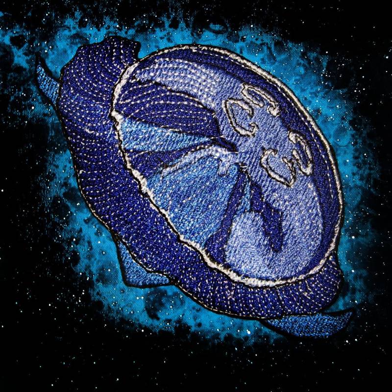 Blauer Mond Quallen Eisen Auf Patch von SpiderStitchesParlor