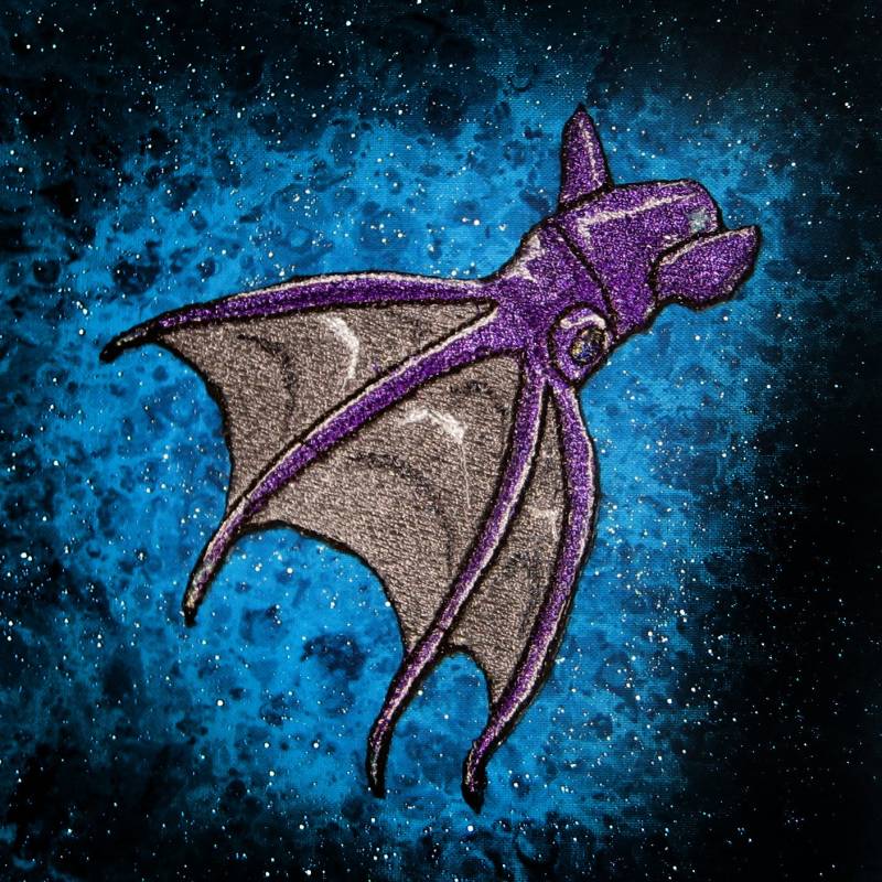 Die Schöne Vampir Tintenfisch Aus Der Hölle Vampyroteuthis Infernalis Eisen Auf Patch Leere Lila von SpiderStitchesParlor