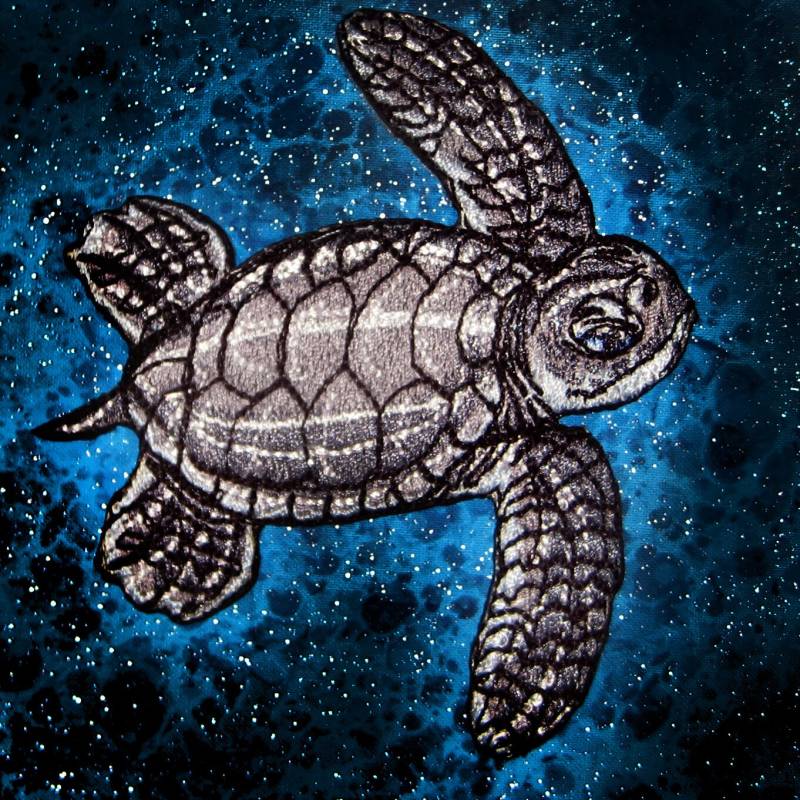 Entzückende Baby Meeresschildkröte Chelonia Mydas Eisen Auf Patch von SpiderStitchesParlor