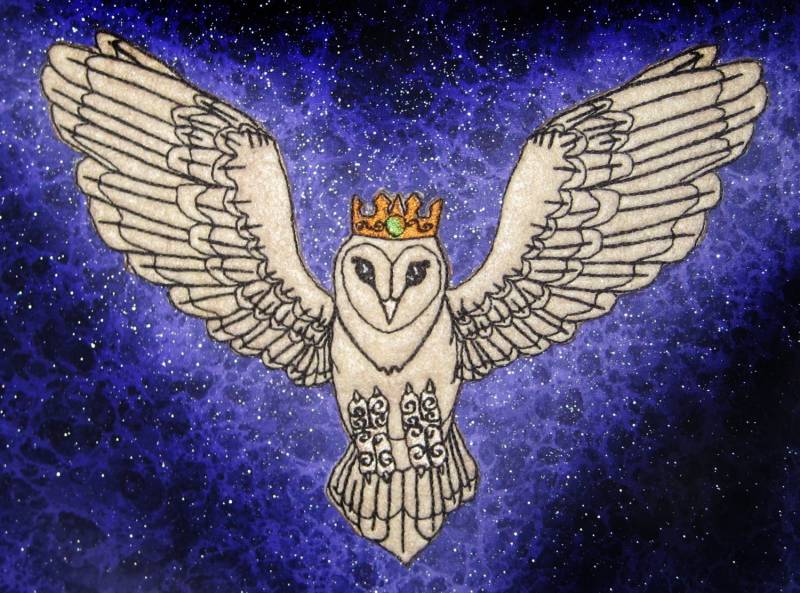 Felt Rampant Eule Heraldik Eisen Auf Oder Nähen Patch Mittelalterliche Renaissance von SpiderStitchesParlor