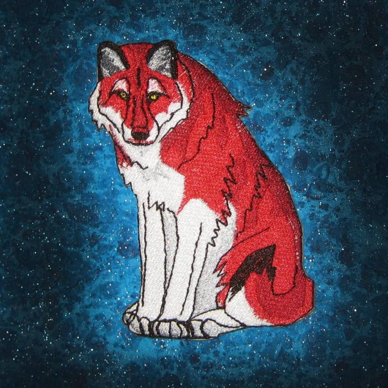 Flamme Rot Grau Wolf Eisen Auf Patch von SpiderStitchesParlor