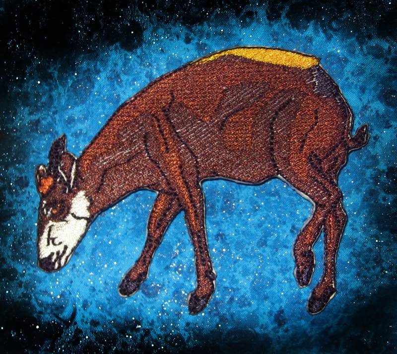 Gelb Gesichert Duiker Hirsch Antilope Eisen Auf Patch von SpiderStitchesParlor