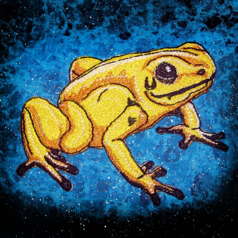 Gift Pfeil Dart Frosch Golden Yellow Phyllobates Terribilis Eisen Auf Patch von SpiderStitchesParlor