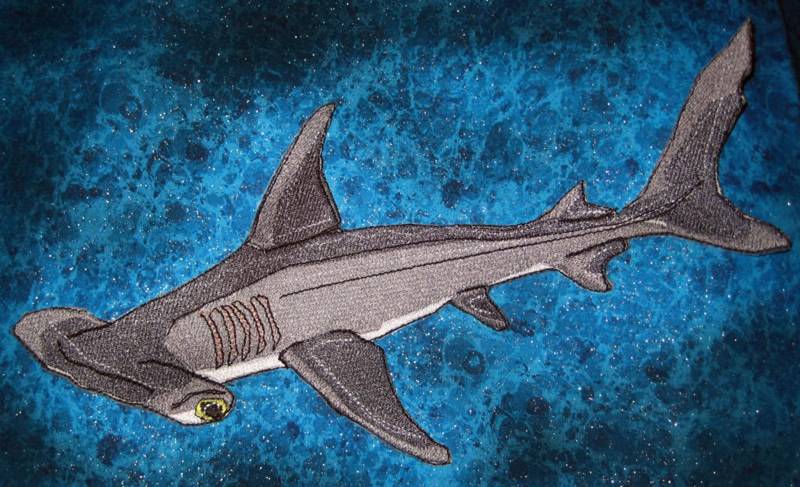 Großer Hammerhai Hai Sphyrna Mokarran Patch Zum Aufbügeln von SpiderStitchesParlor