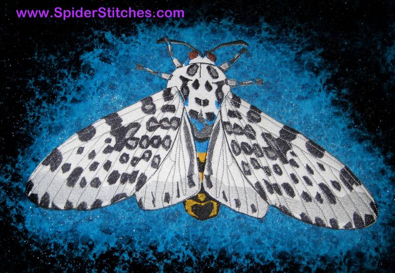 Jacke Zurück Riesen Leopard Motte Eyed Tiger Hypercompe Scribonia Eisen Auf Patch von SpiderStitchesParlor