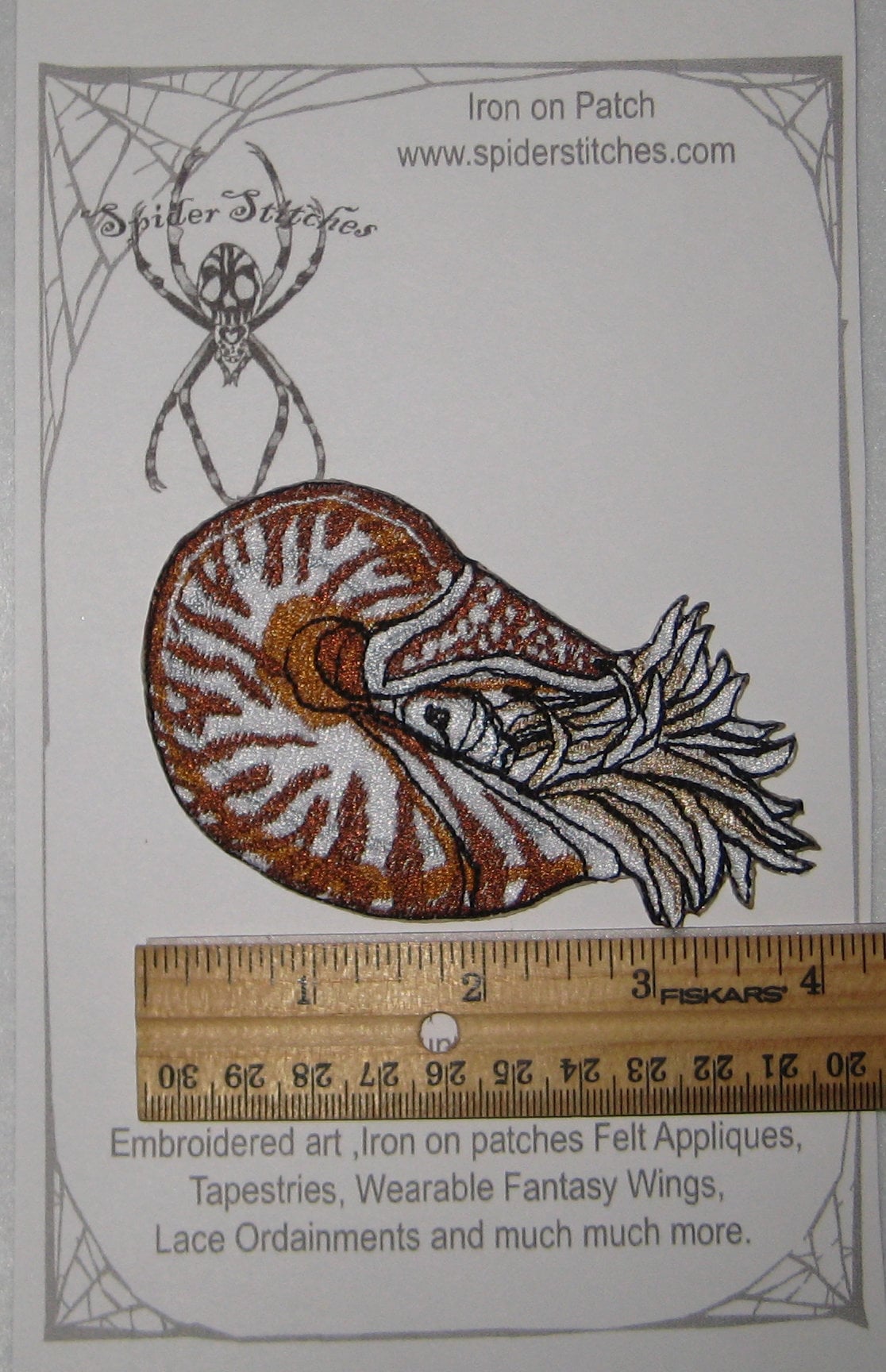 Kammeren Nautilus Pompilius Eisen Auf Patch Oder Nähen Kopffüßer Shell von SpiderStitchesParlor