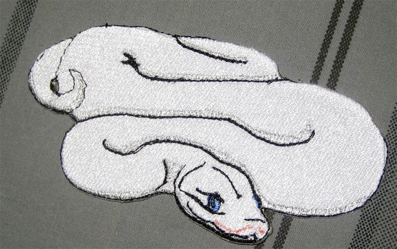 Königliche Weiße Königspython Schlange "Python Regius" Serpent Pet Steam Punk Aufbügler von SpiderStitchesParlor