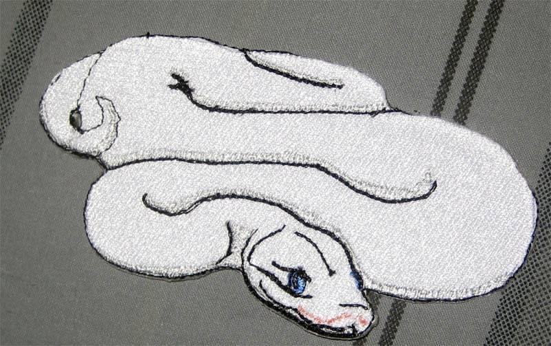 Königliche Weiße Königspython Schlange "Python Regius" Serpent Pet Steam Punk Aufbügler von SpiderStitchesParlor