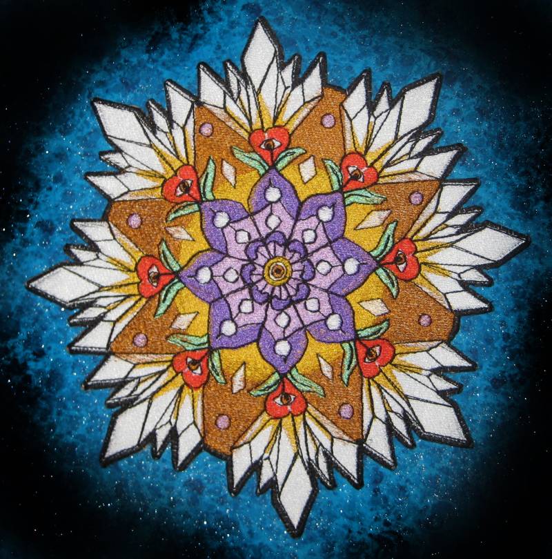 Lila Kristall Mandala Lotus Blume Und 3. Auge Eisen Auf Patch von SpiderStitchesParlor