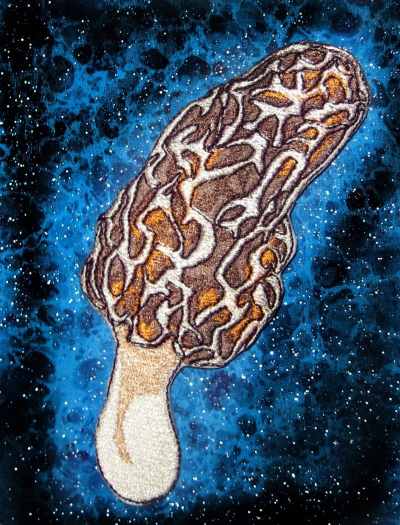 Morchel Pilz Gestickter Aufnäher - Zum Aufbügeln Oder Aufnähen von SpiderStitchesParlor