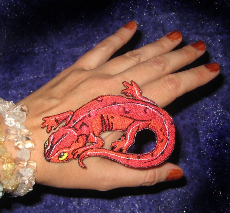 Molch in Rot Zum Aufbügeln von SpiderStitchesParlor