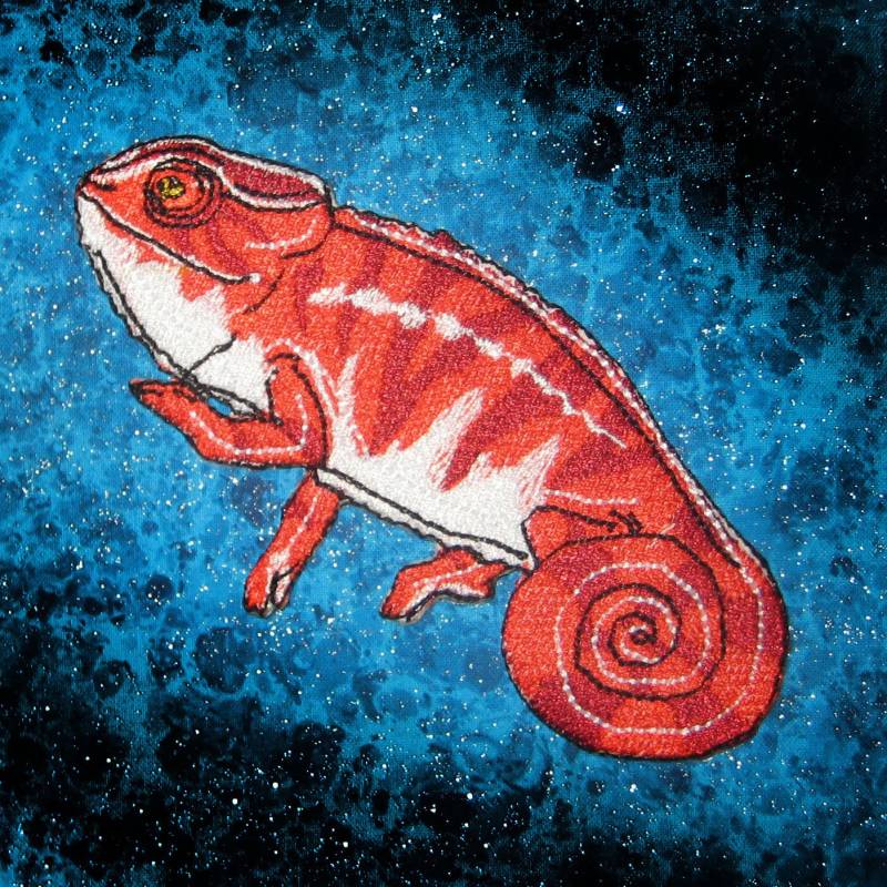 Red Panther Chamäleon Eisen Auf Patch von SpiderStitchesParlor