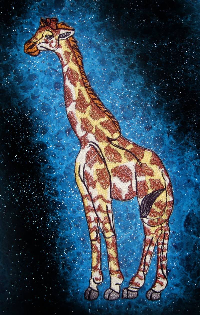 Retikulierte Giraffe Eisen Auf Patch von SpiderStitchesParlor