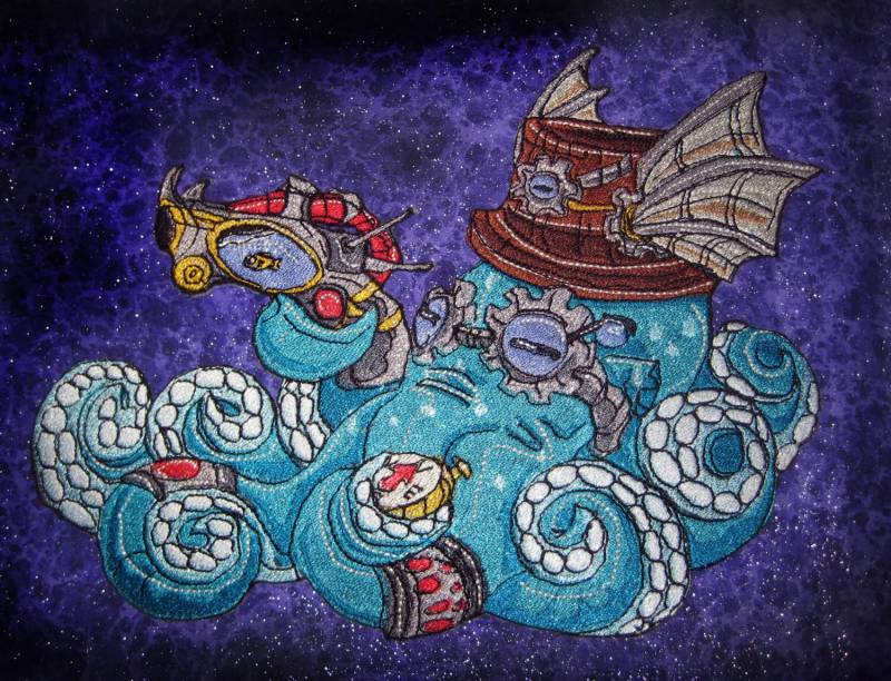 Riesige Octopus Steam Punk Navigator Jacke Zurück Eisen Auf Patch von SpiderStitchesParlor