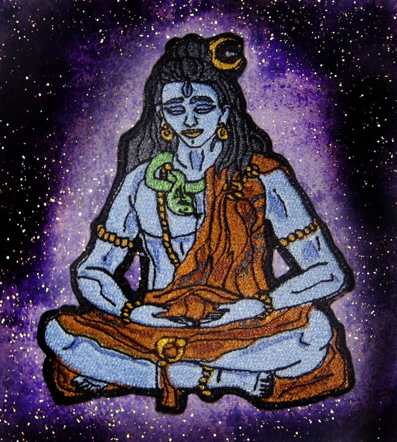 Schöne Friedliche Herr Shiva Eisen Auf Patch Oder Nähen Applikation Hinduismus von SpiderStitchesParlor