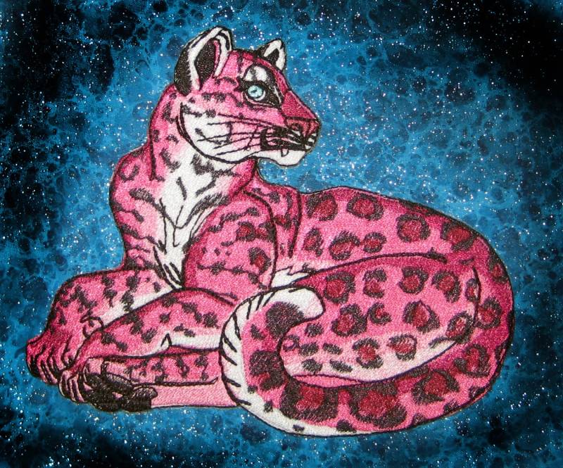 Schöne Rosa Panther Leopard Big Cat Eisen Auf Patch Schöne Rosa Panther Leopard Big Cat Eisen Auf Patch von SpiderStitchesParlor
