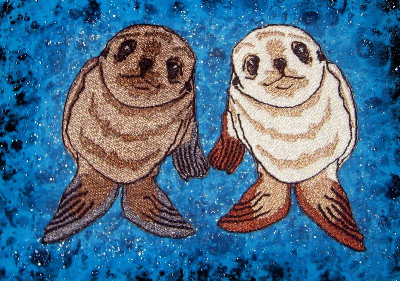 Robben Pup Aufnäher, Gesticktes Tier Applikation von SpiderStitchesParlor