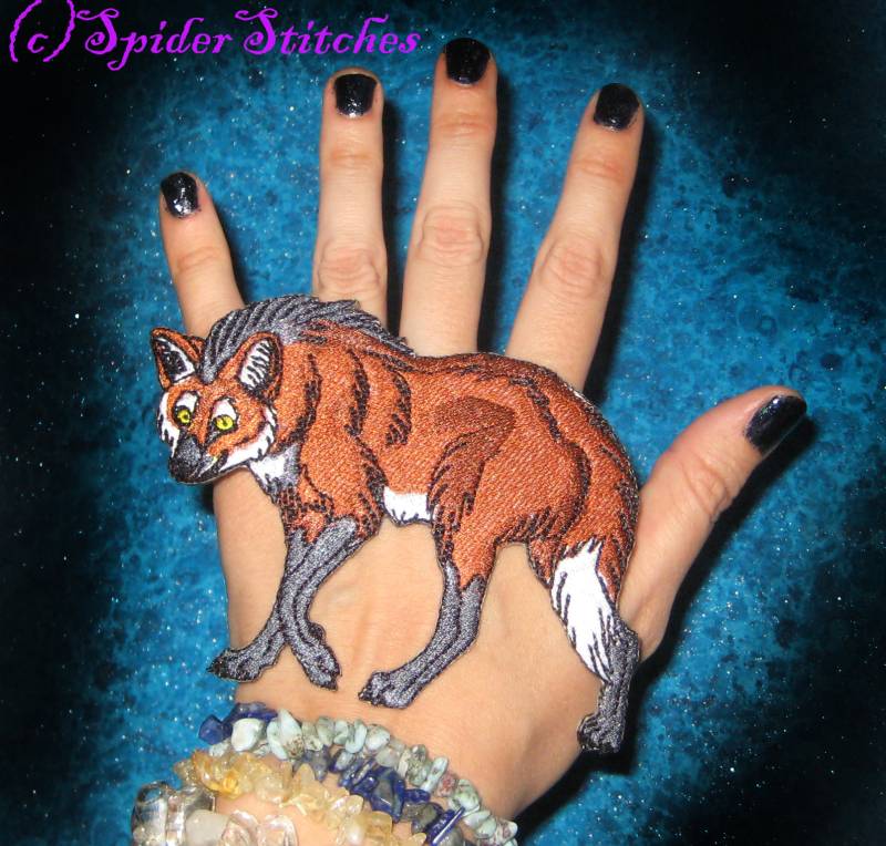 Seltene Maned Wolf Chrysocyon Brachyurus Eisen Auf Patch von SpiderStitchesParlor