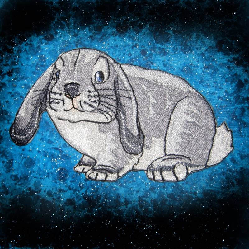 Silber Lop Kaninchen Hase Eisen Auf Patch von SpiderStitchesParlor
