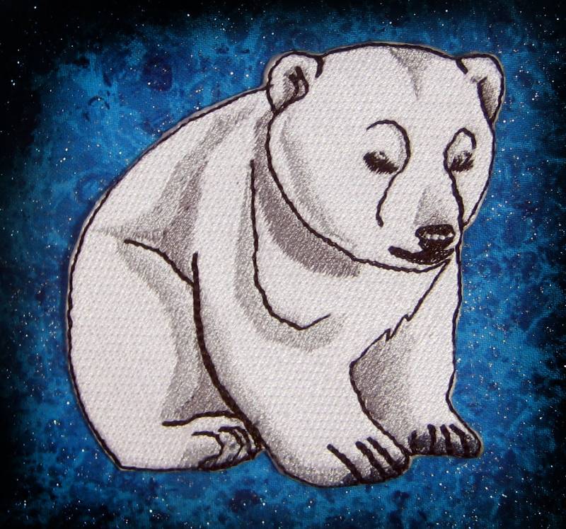 Süßer Eisbär Cub Aufnäher Aus 100 Prozent Stickapplikation von SpiderStitchesParlor