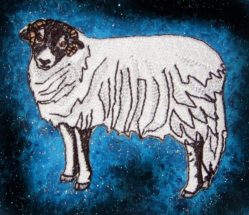 Swaledale Schafe Aufnäher Applikation 100 Prozent Gestickte Swaledales von SpiderStitchesParlor