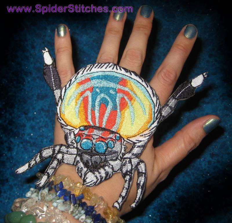 Tanzenpfau Spinne Maratus Volans Eisen Auf Patch von SpiderStitchesParlor