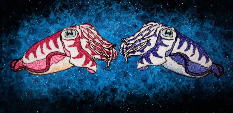 Tintenfisch Paar Eisen Auf Patch von SpiderStitchesParlor