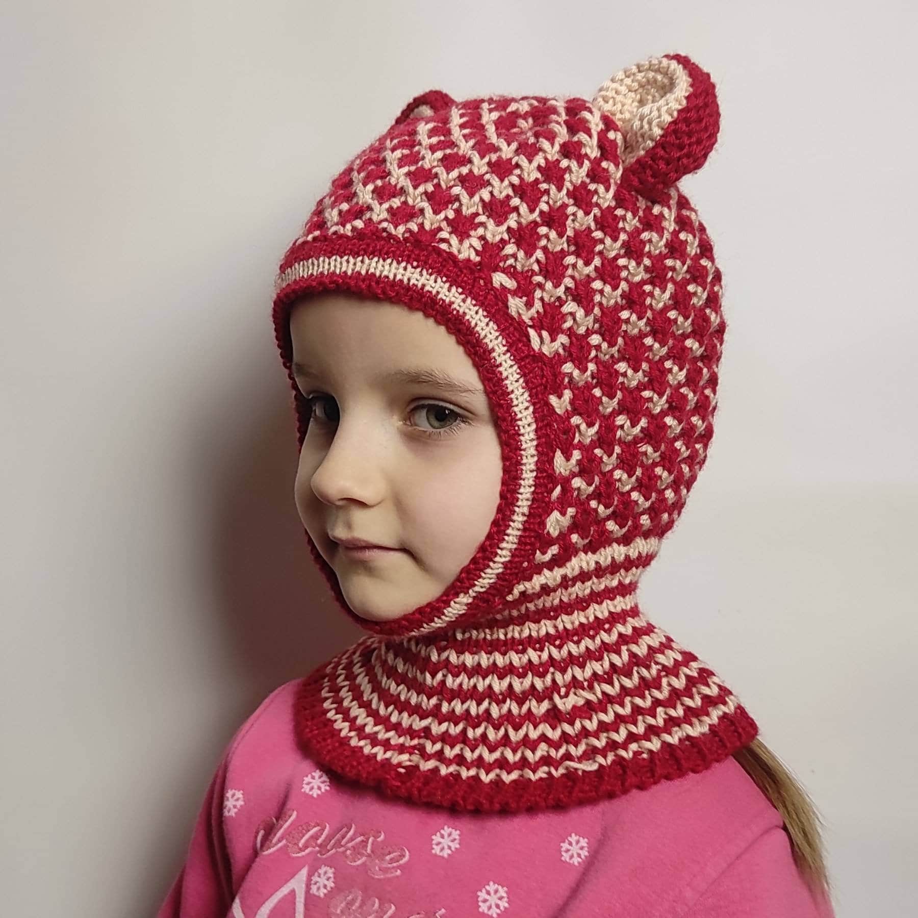 Kids' Balaclava With Bear Ears, Colorful Hat For Children, Warm & Scarf von Spidergirls