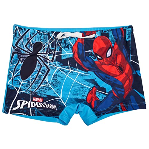 Spiderman Badeshort Badehose Schwimmhose Schwimmshorts Jungen (Hellblau 98) von Spiderman