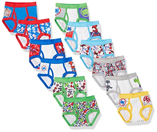 Spiderman Exklusive Superhelden-Freunde-Slips für Jungen und Kleinkinder, perfekt zum Verschenken und Töpfchentraining, 12er-Pack, Spidey Multi-Hero-Slips, 2-3T, Spidey Multi-Hero Slips, 12 Stück, 2-3 von Spiderman