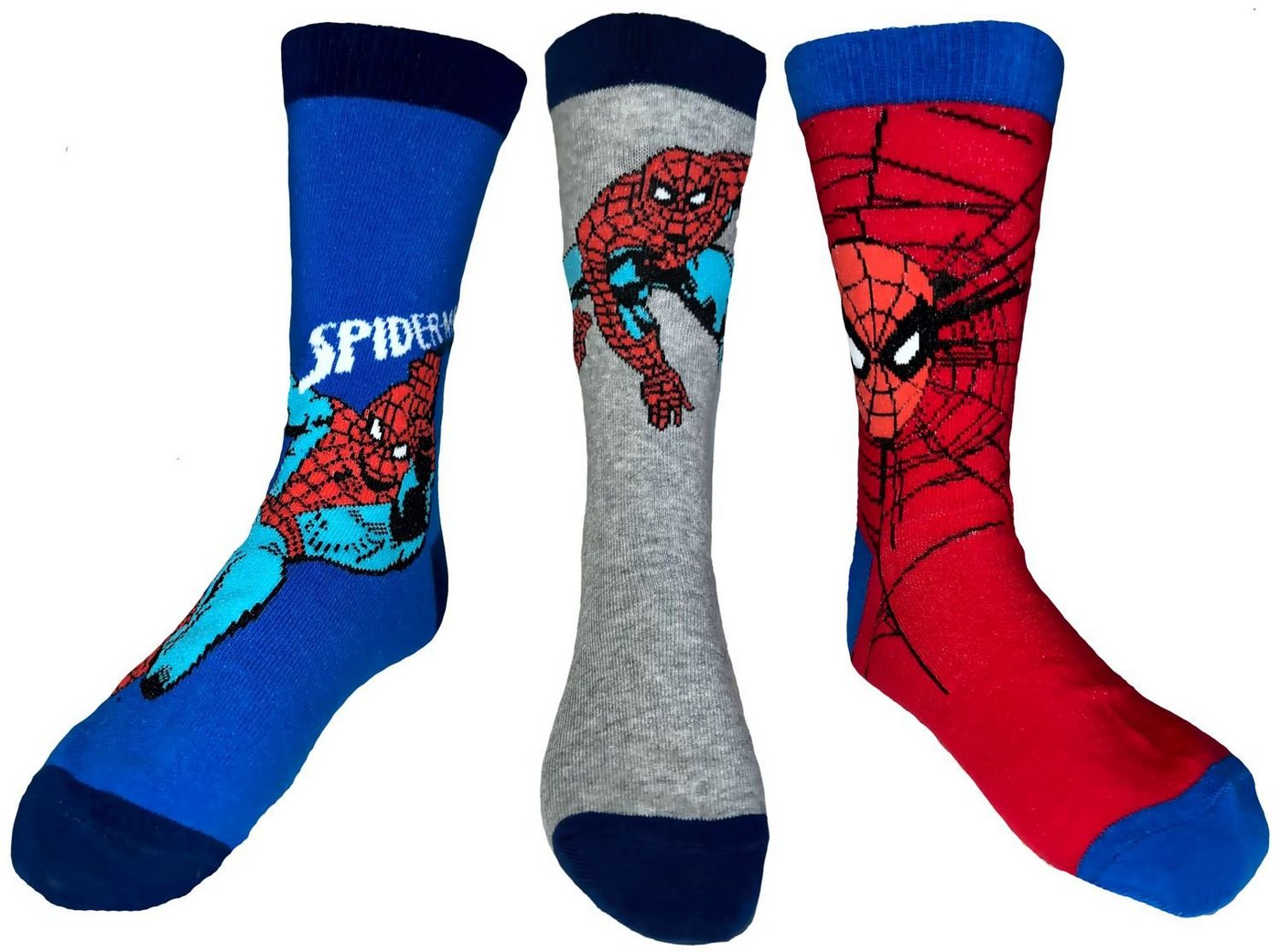 Spiderman Freizeitsocken 3x Spiderman Kindersocken Strümpfe Jungen + Mädchen von Spiderman