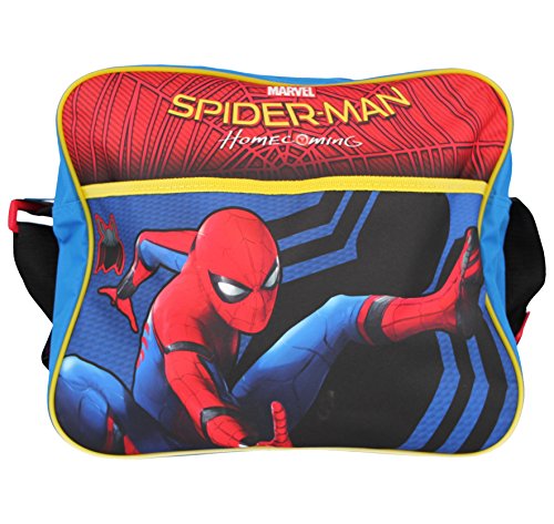 Spiderman Jungen Marvel Home Coming Rucksack, Umhängetasche, Handgepäck, Urlaub, Schultasche Rot Schultertasche von Spiderman