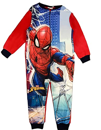 Spiderman Kinder All in One Jungen Mädchen Kinder Fleece Einteiler Schlafanzug Schlafanzug 2-10 Jahre, multi, 104 von Hasbro