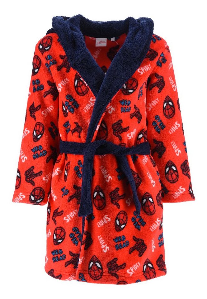 Spiderman Kinderbademantel Jungen Bademantel langarm Morgenmantel von Spiderman