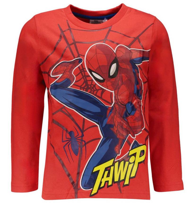 Spiderman Longsleeve Spider Man Langarm T-Shirts Jungen rot Sweatshirt 3-8 Jahre Spiderman Jungen Kleidung mit lizensiertem Print von Spiderman