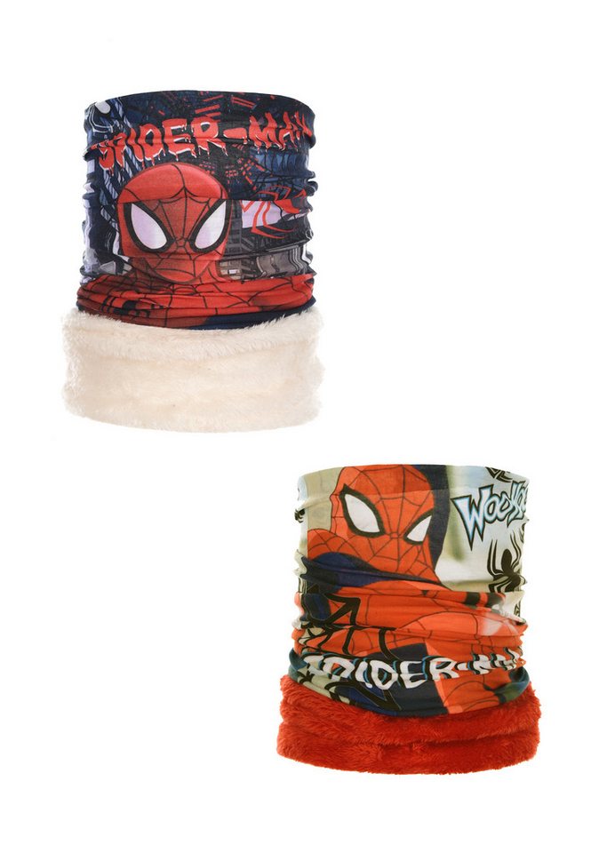 Spiderman Loop Schlauchschal Kinder Doppelpack mit Motiv und Fleecefutter von Spiderman