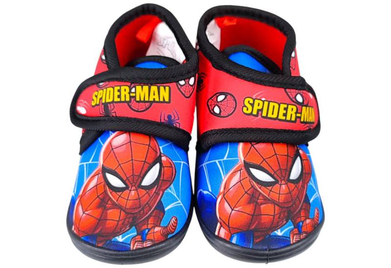 Spiderman Marvel Hausschuh Jungen Pantoffeln mit Klettverschluss Gr. 22-27 von Spiderman