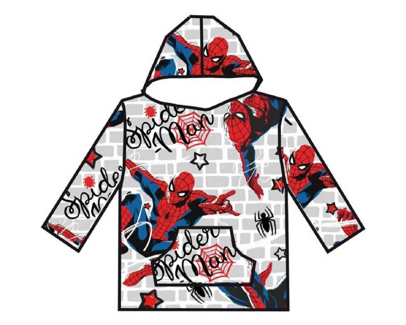 Spiderman Poncho - Bequemer Überwurf mit Kapuze in Einheitsgröße (1-St) geeignet für Kinder von 7-14 Jahren von Spiderman