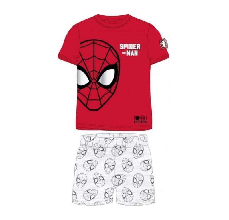Spiderman Pyjama Kurzer Jungen-Pyjama „Spider-Man“ rot/grau, Größen 98 bis 128 (Set, 2 tlg) von Spiderman