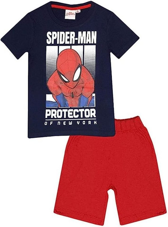 Spiderman Pyjama Spider-Man Shorty Pyjama kurzer Schlafanzug für Jungen 104 110 116 128 von Spiderman