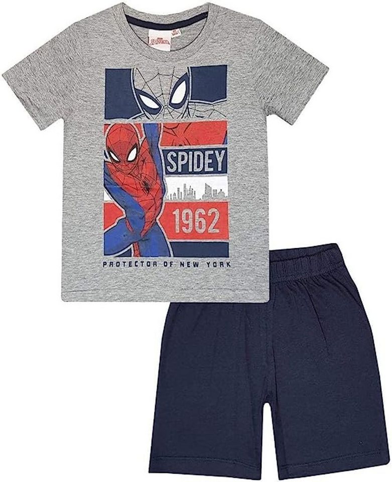 Spiderman Pyjama Spider-Man Shorty Pyjama kurzer Schlafanzug für Jungen 104 110 116 128 von Spiderman