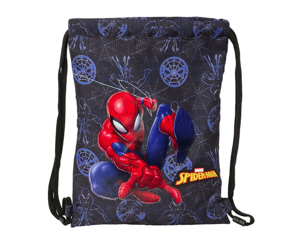Spiderman Rucksack Rucksacktasche mit Bändern Spider-Man Attack Schwarz 26 x 34 x 1 cm von Spiderman