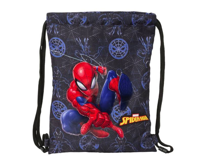 Spiderman Rucksack Rucksacktasche mit Bändern Spider-Man Attack Schwarz 26 x 34 x 1 cm von Spiderman