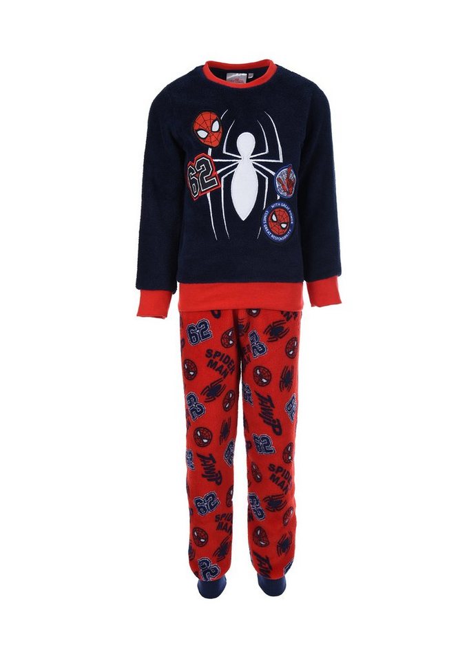 Spiderman Schlafanzug Kinder Jungen Fleece Pyjama langarm Nachtwäsche (2 tlg) von Spiderman