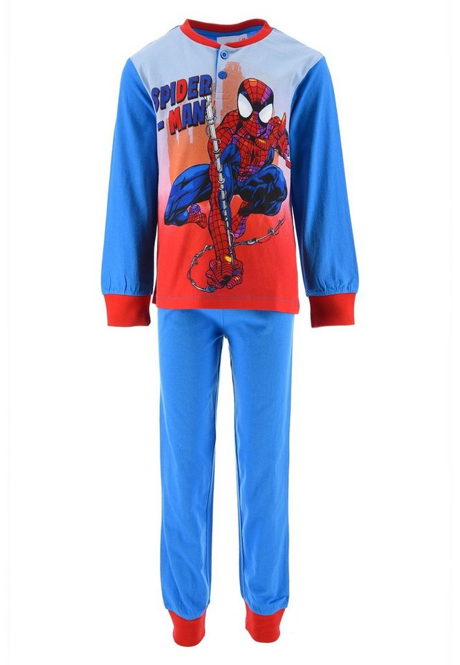 Spiderman Schlafanzug Kinder Jungen Pyjama langarm Nachtwäsche (2 tlg) von Spiderman