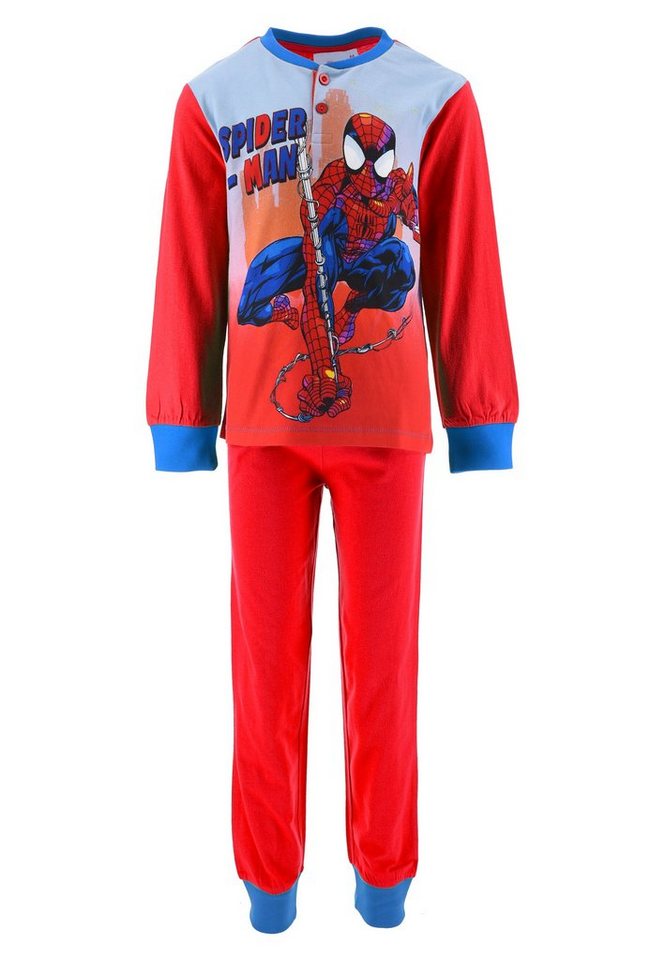 Spiderman Schlafanzug Kinder Jungen Pyjama langarm Nachtwäsche (2 tlg) von Spiderman