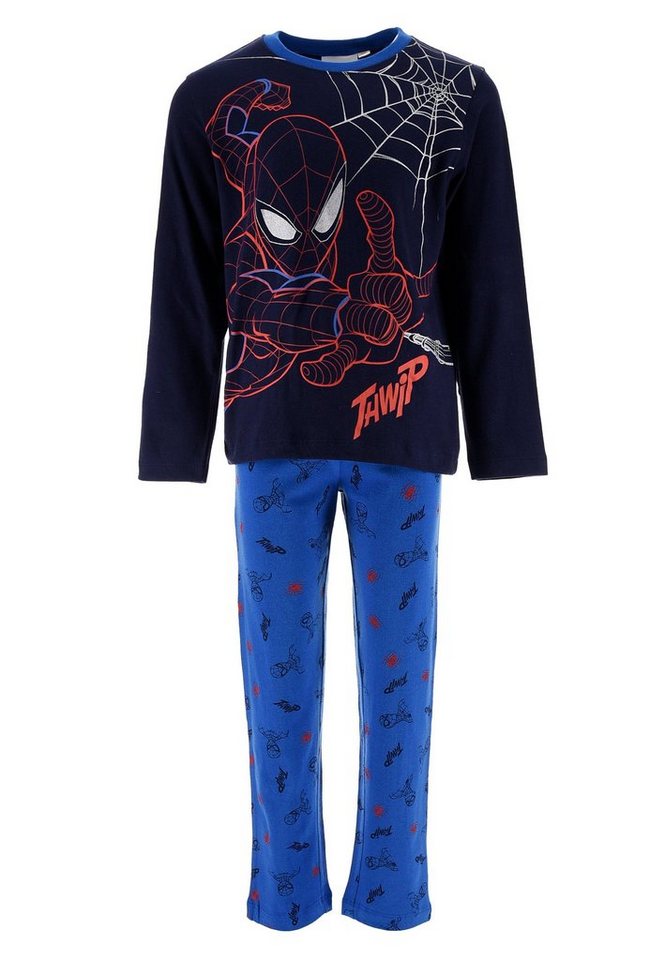 Spiderman Schlafanzug Kinder Jungen Pyjama langarm Nachtwäsche (2 tlg) von Spiderman